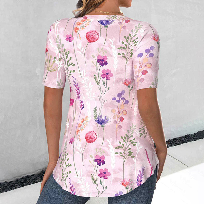 Blouse Élégante À Imprimé Floral