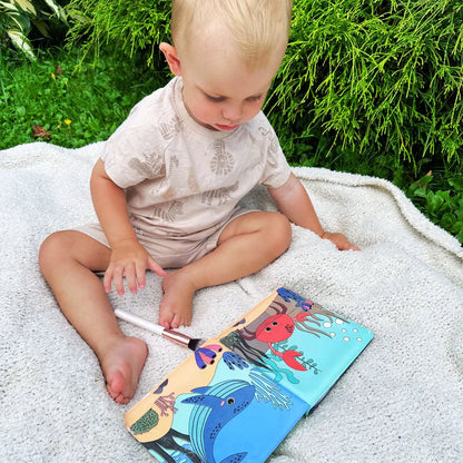 Coloriage à l'eau - Animaux marins, coloriage à l'eau, réutilisable (8 pages, 6-24 mois)