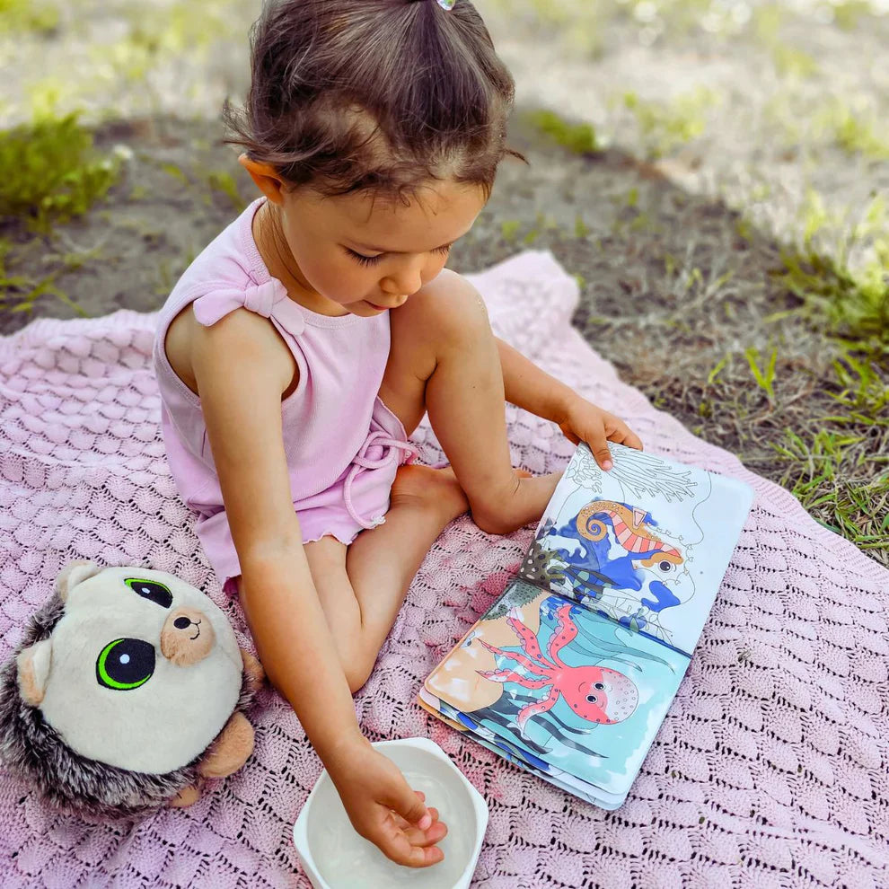 Coloriage à l'eau - Animaux marins, coloriage à l'eau, réutilisable (8 pages, 6-24 mois)