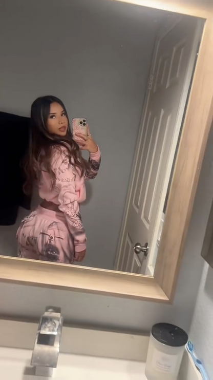 Ensemble Rose & Gris Tatoué