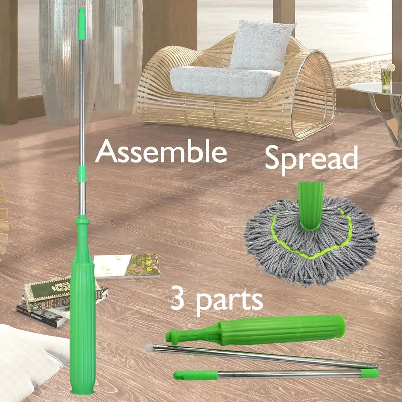 Claire - Mop microfibre 2 en 1 à enroulement automatique