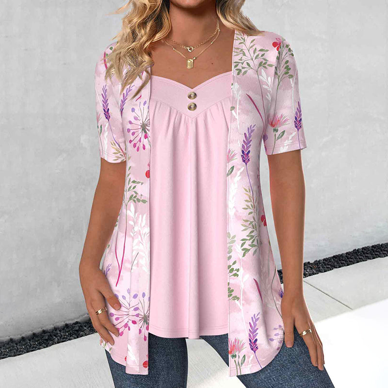 Blouse Élégante À Imprimé Floral