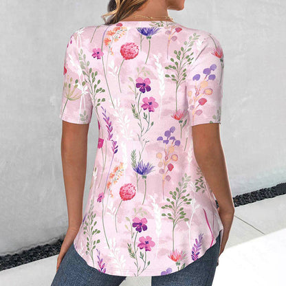Blouse Élégante À Imprimé Floral