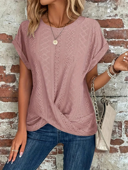 Monroe - T-shirt gaufré en tricot torsadé