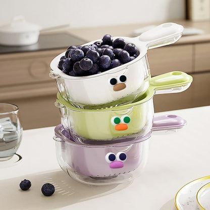 KitchenPRO - Panier d'égouttage double couche avec poignée