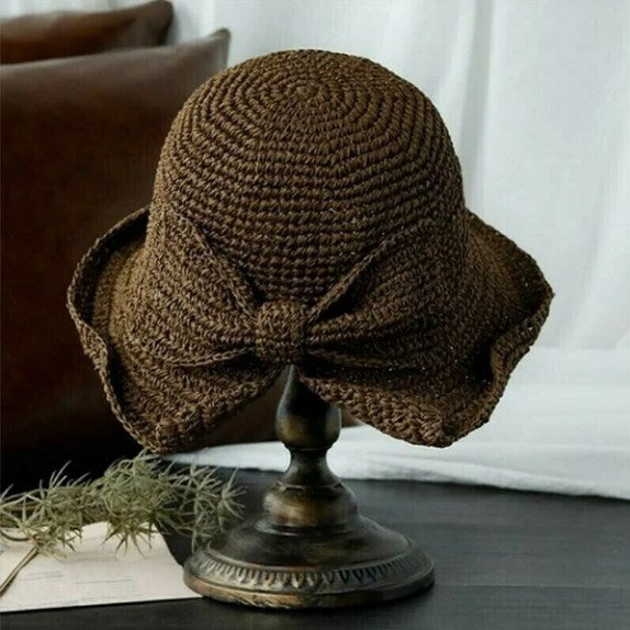 Chapeau de Soleil Pliable avec Nœud