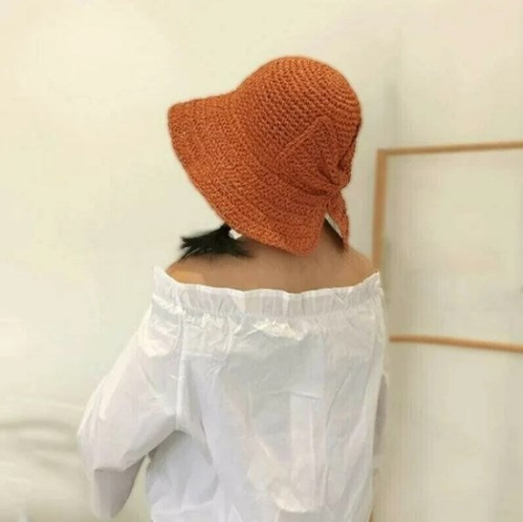 Chapeau de Soleil Pliable avec Nœud