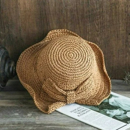 Chapeau de Soleil Pliable avec Nœud