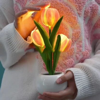 Lampe LED originale bouquet de tulipes