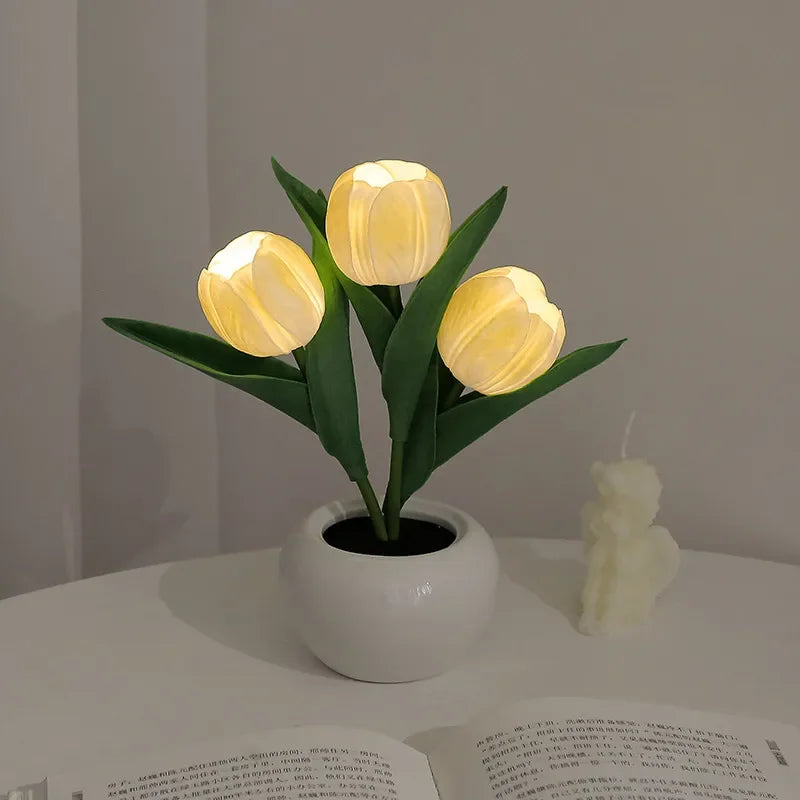 Lampe LED originale bouquet de tulipes