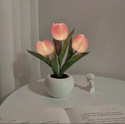 Lampe LED originale bouquet de tulipes