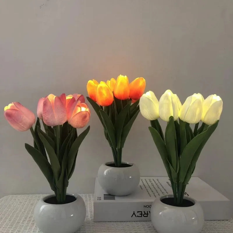Lampe LED originale bouquet de tulipes
