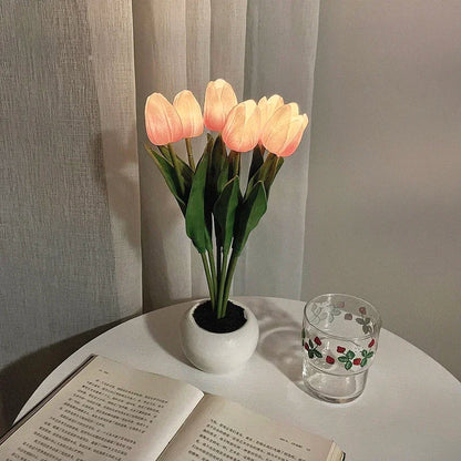 Lampe LED originale bouquet de tulipes