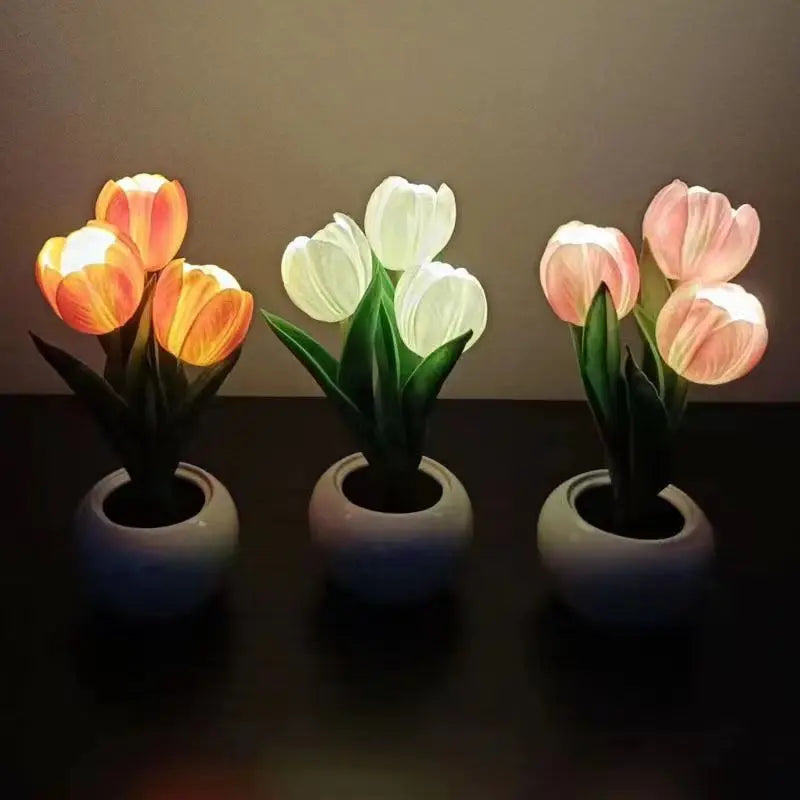 Lampe LED originale bouquet de tulipes