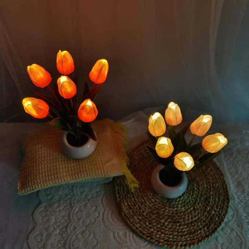 Lampe LED originale bouquet de tulipes