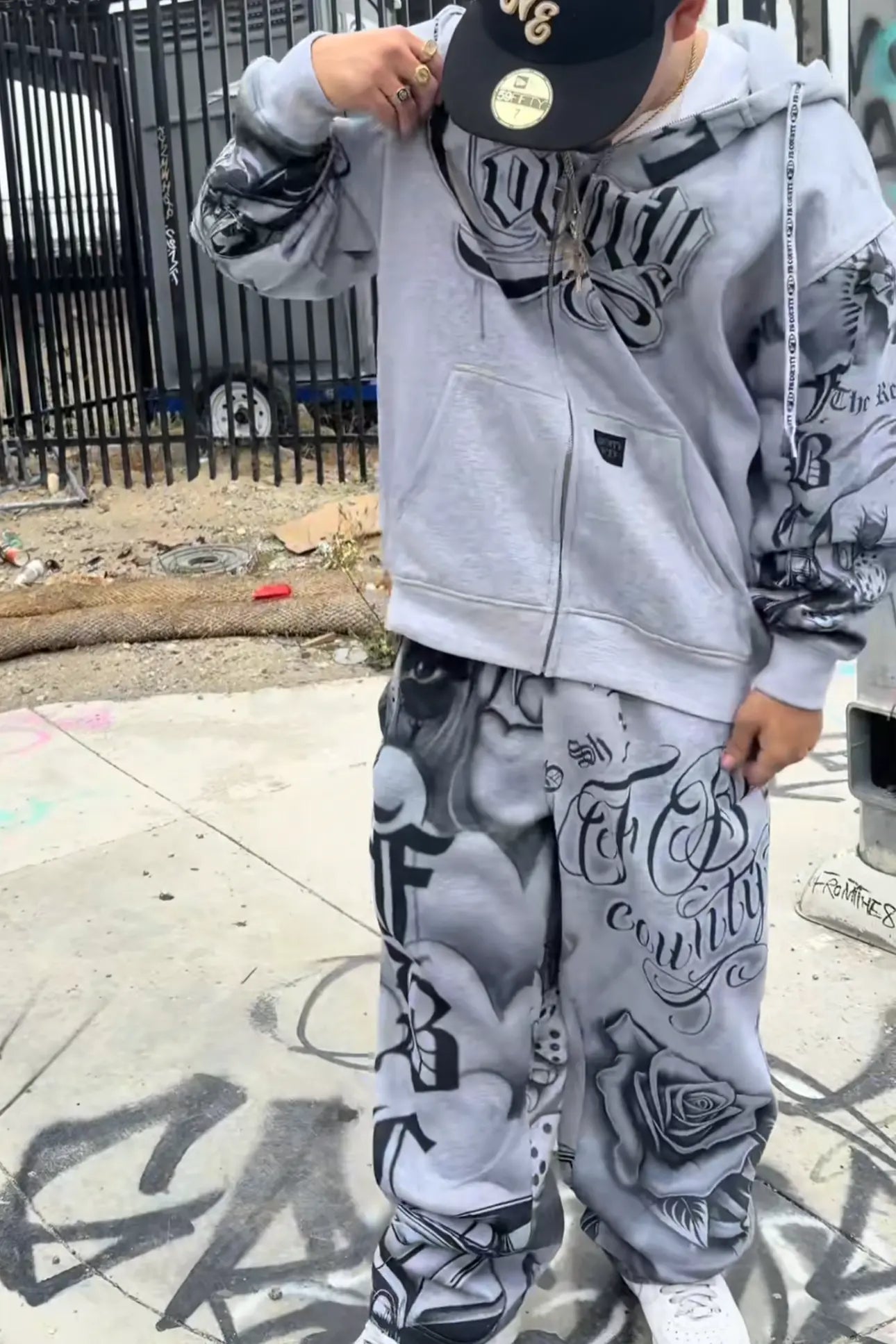 Ensemble Rose & Gris Tatoué