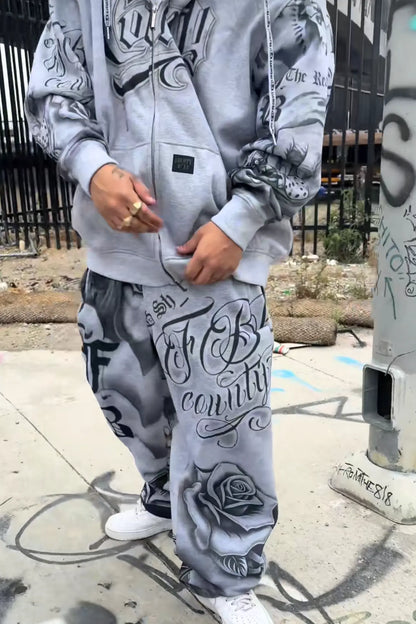 Ensemble Rose & Gris Tatoué