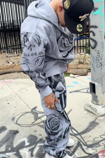 Ensemble Rose & Gris Tatoué