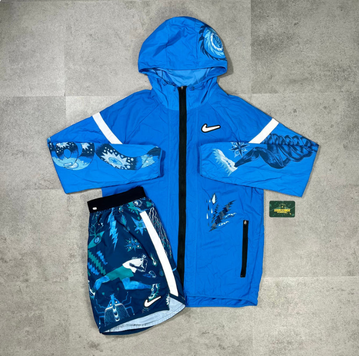 Ensemble de sport 3 pièces NK - Veste, T-shirt et short rose/gris