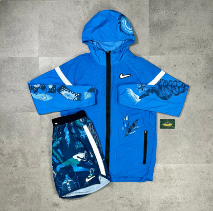 Ensemble de sport 3 pièces NK - Veste, T-shirt et short rose/gris