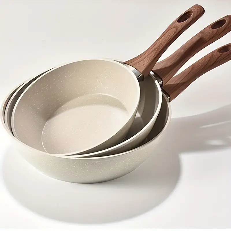 Lot de 3 poêles profondes antiadhésives en pierre de Maifan